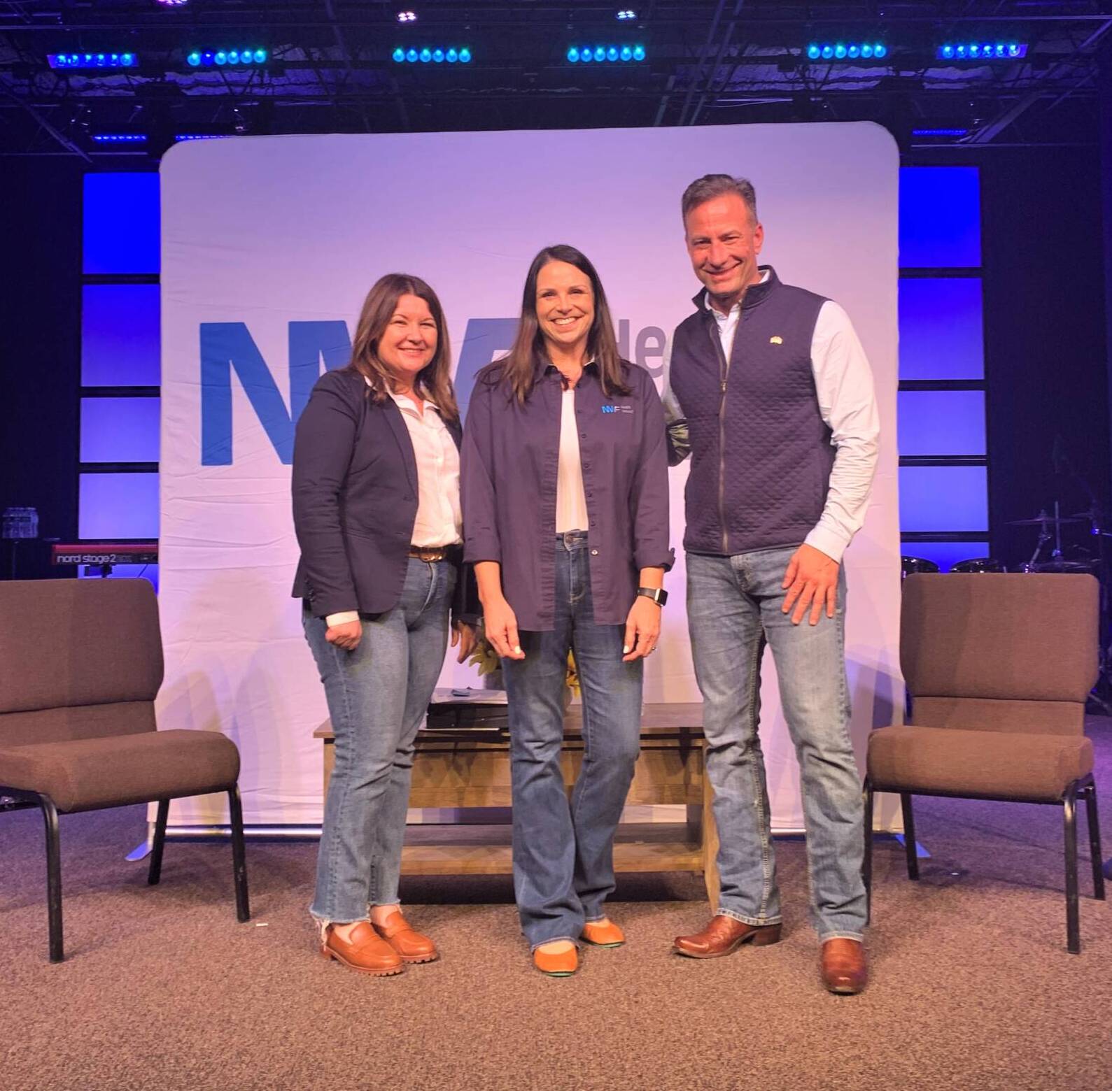 NWF Health Network - Mike, Rae, and Courtney on stage