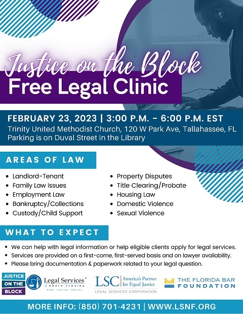 Justice on the Block Free Legal Clinic